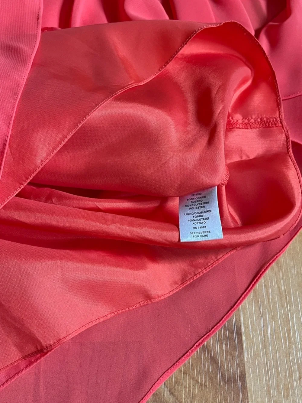 CACHE One Shoulder Red / Orange Cocktail Dress Rhinestone Accent size 8 - Picture 4 of 6